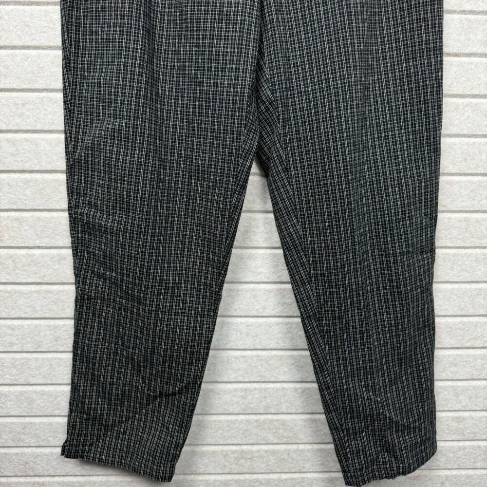 Talbots High-Waisted Tattersall Plaid Work Pants Black/White Size 12P - Picture 3 of 14